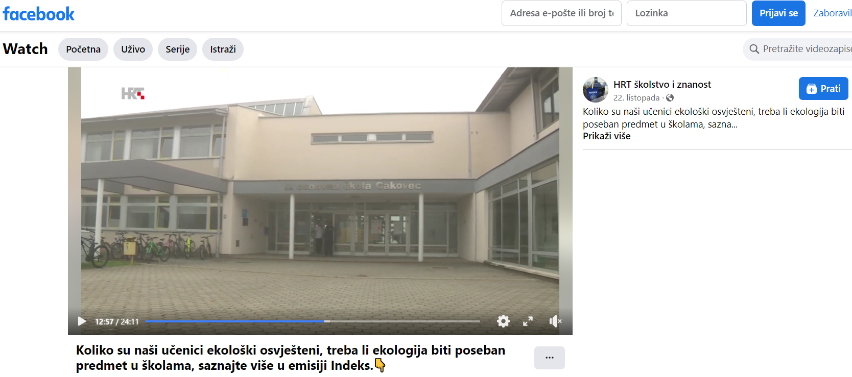 Facebook HRT kolstvo i znanost - emisija Indeks